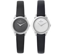 Pierre Cardin Women's Watch with a Simple Dial, Analog Quartz Watch with a Leather Strap, 3 ATM, 27 mm CPI.250, Black/White or Black