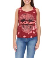 ROCKUPY Damen Tank-Top mit Totenkopf-Print Baumwoll-Shirt Sommer-Shirt 317051 Rot