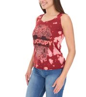 ROCKUPY Damen Tank-Top mit Totenkopf-Print Baumwoll-Shirt Sommer-Shirt 317051 Rot