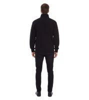 Maglione oversize con cerniera da uomo STONES, moderno maglione con cerniera in cotone da 400 g/m² con collo alto e ricamo del logo, nero