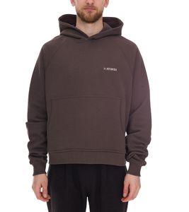 STONES men's hoodie modern cotton pullover hooded sweater with logo embroidery oversized fit 400gsm dark brown STONES men's hoodie modern cotton pullover hooded sweater with logo embroidery oversized fit 400gsm dark brown