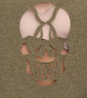 ROCKUPY Ariana Women's Tank Top with Skull Neckline, Cotton Shirt, Summer Top with Cutouts, 366326 Khaki