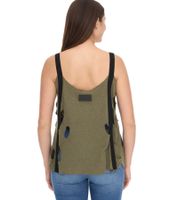 Camiseta de tirantes para mujer ROCKUPY Ariana con escote de calavera, camisa de algodón, top de verano con recortes 366326 Caqui