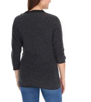 ROCKUPY Damen Sweatshirt Baumwoll-Shirt mit V-Ausschnitt 1/2 Arm W0418001 Grau