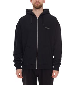 STONES Herren Sweat-Jacke moderne Hoodie-Jacke mit Logo-Stick Baumwoll-Jacke 400gsm mit Reißverschluss Oversized-Fit Schwarz