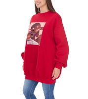 Robe mini-sweat pour femme ROCKUPY avec grosses pierres scintillantes style pull RPW20-040303 Rouge