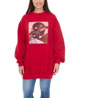 Robe mini-sweat pour femme ROCKUPY avec grosses pierres scintillantes style pull RPW20-040303 Rouge
