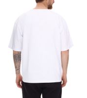 T-shirt homme STONES, chemise simple en coton avec col rond et logo brodé, chemise à manches courtes, 240 g/m², coupe oversize, blanc