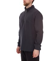 Pull oversize demi-zip pour homme STONES, pull moderne demi-zip en coton 400 g/m² avec col montant et broderie logo, gris foncé ou noir