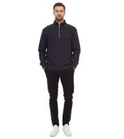 Pull oversize demi-zip pour homme STONES, pull moderne demi-zip en coton 400 g/m² avec col montant et broderie logo, gris foncé ou noir