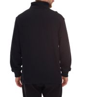 Pull oversize demi-zip pour homme STONES, pull moderne demi-zip en coton 400 g/m² avec col montant et broderie logo, gris foncé ou noir