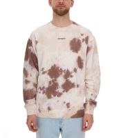 ROCKUPY Herren Sweatshirt Baumwoll-Pullover mit Logo-Stickerei im batik Look Rundhals-Pulli UNI-400200 Creme-Braun