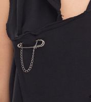 ROCKUPY Damen moderne Baumwoll-Weste mit Löchern Kapuzen-Jacke 344889 Schwarz