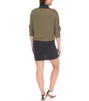 ROCKUPY 2 in 1 Damen Kleid mit T-Shirt Mini-Kleid mit Stehkragen Baumwoll-Dress W.0418005 Grau/Khaki