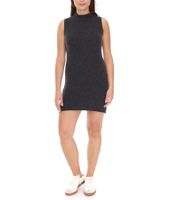 ROCKUPY 2 in 1 Damen Kleid mit T-Shirt Mini-Kleid mit Stehkragen Baumwoll-Dress W.0418005 Grau/Khaki