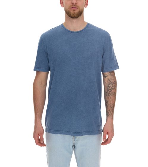 T-shirt homme ROCKUPY, chemise tendance à col rond avec surpiqûres, chemise à manches courtes RPM20-040501 512 Bleu