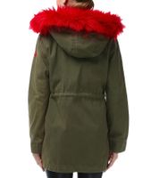 ROCKUPY Women's Jacket with Fur Trim, Transition Jacket, Outdoor Jacket 336700 Olive Green
