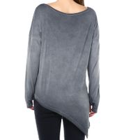 Camisa asimétrica de manga larga para mujer ROCKUPY con aberturas para los pulgares 323869 Gris