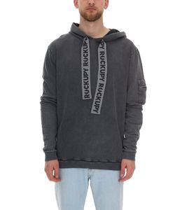 ROCKUPY Felpa con cappuccio da uomo in cotone con tasca sul braccio Maglione per tutti i giorni 393617 Antracite