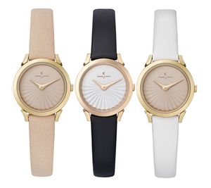Pierre Cardin Women's Watch with a Simple Dial, Analog Quartz Watch with a Leather Strap, 3 ATM, 27 mm CPI.250, Beige, Black, White, Pink