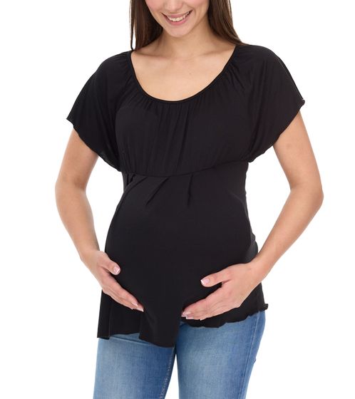nove 9 mesi donne semplice gravidanza T-shirt maternità moda 540202 Nero