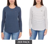 2er Pack ALIFE AND KICKIN LeaAK Damen Sweatshirt Baumwoll-Pullover Langarm-Shirt 12601153 Weiß/Navy