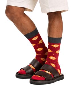 1 Paar Moustard Comet Baumwoll-Socken mit Kometen und Planeten gemusterte lange Strümpfe 17S-COMET Rot/Grau/Bunt