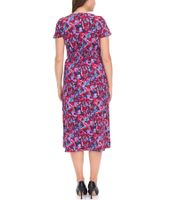 Aniston Casuals Damen Sommer-Kleid Midi-Kleid mit Knopfleiste Urlaubs-Kleid 66771161 Lila/Blau/Rot