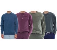 Felpa da uomo ROCKUPY in cotone con logo ricamato, girocollo, UNI-40020, blu scuro, viola, verde scuro o verde