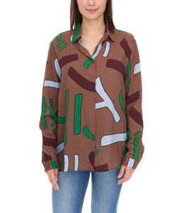 Camicetta estiva elegante da donna Aniston CASUAL con colletto Kent, 90141018 Marrone Camicetta estiva elegante da donna Aniston CASUAL con colletto Kent, 90141018 Marrone