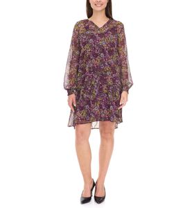 Abito Aniston CASUAL da donna con stampa floreale all-over, maniche lunghe, 24704960, viola/giallo/verde Abito Aniston CASUAL da donna con stampa floreale all-over, maniche lunghe, 24704960, viola/giallo/verde
