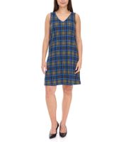 Aniston CASUAL Women's Dress, Checked Summer Dress, Sleeveless 13189530 Blue/Yellow