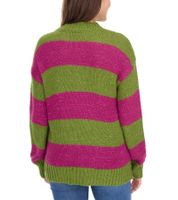 Suéter de punto casual para mujer Aniston, jersey de cuello redondo a rayas, color verde/morado, 39657002