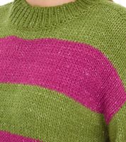 Suéter de punto casual para mujer Aniston, jersey de cuello redondo a rayas, color verde/morado, 39657002