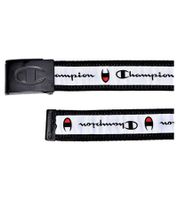 Ceinture Champion pour homme et femme, ceinture tissée avec logo de la marque, ceinture de tous les jours avec boucle déployante, 117 cm CH3004BFFN1-105 Noir/Blanc