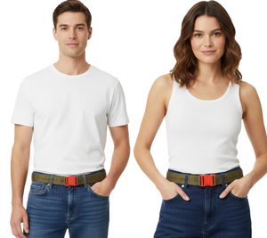 Champion Gürtel für Damen und Herren Steckschnallen-Gürtel moderner Alltags-Gürtel mit Marken-Logo 123 cm CM3-0805-340 Olivgrün