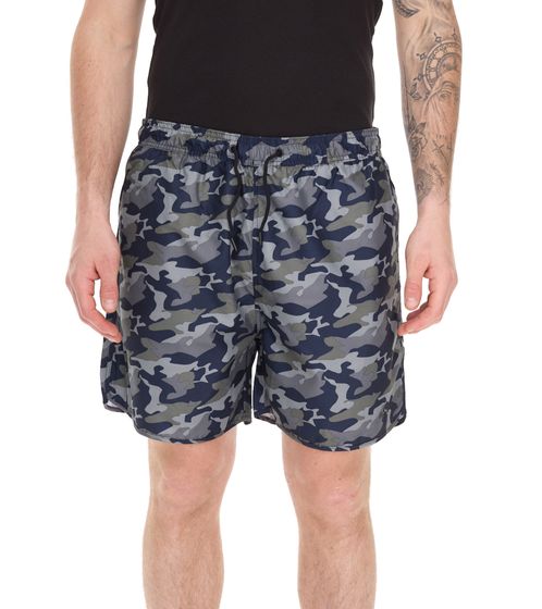 Pantaloncini da bagno mimetici da uomo Pierre Cardin LA203937 Blu/Cachi-Verde