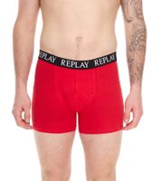3er Pack REPLAY Herren Retro Boxershorts Baumwoll-Unterwäsche I101102-002 N176 Schwarz/Grau/Rot