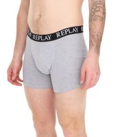 3er Pack REPLAY Herren Retro Boxershorts Baumwoll-Unterwäsche I101102-002 N176 Schwarz/Grau/Rot