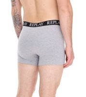 3er Pack REPLAY Herren Retro Boxershorts Baumwoll-Unterwäsche I101102-002 N176 Schwarz/Grau/Rot