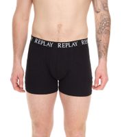 3er Pack REPLAY Herren Retro Boxershorts Baumwoll-Unterwäsche I101102-002 N176 Schwarz/Grau/Rot