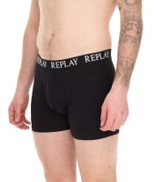 3er Pack REPLAY Herren Retro Boxershorts Baumwoll-Unterwäsche I101102-002 N176 Schwarz/Grau/Rot