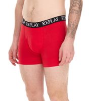 3er Pack REPLAY Herren Retro Boxershorts Baumwoll-Unterwäsche I101102-002 N176 Schwarz/Grau/Rot