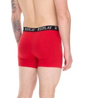 3er Pack REPLAY Herren Retro Boxershorts Baumwoll-Unterwäsche I101102-002 N176 Schwarz/Grau/Rot