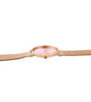Pierre Cardin women's wristwatch with brand initials on the dial, analog quartz watch with a stainless steel bracelet, 3 ATM, 31 mm, gold, rose gold