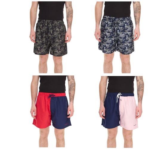 Pierre Cardin Herren Camouflage Schwimm-Hose Badehose Schwimm-Shorts Blau/Khaki-Grün, Khaki/Grün, Navy/Rot oder Navy/Pink