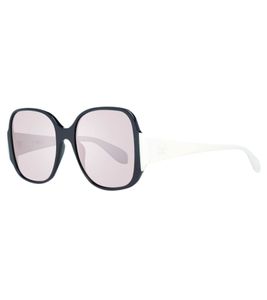 Gafas de sol adidas para mujer, modernas, con cristales espejados, cuadradas, categoría de filtro 3, ideales para vacaciones, EX4823 Negro/Blanco