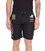 GEOGRAPHICAL NORWAY Quoyal Men's Swim Shorts with Print and Color Accents, Stylish Swim Shorts, 001 Black