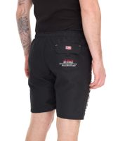 GEOGRAPHICAL NORWAY Quoyal Men's Swim Shorts with Print and Color Accents, Stylish Swim Shorts, 001 Black