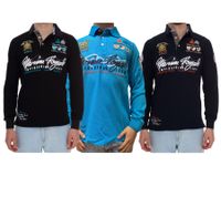 GEOGRAPHICAL NORWAY Kipawa - Polo de algodón de manga larga para hombre, color negro, turquesa o azul marino